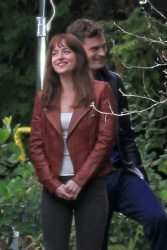 Jamie Dornan and Dakota Johnson - film reshoots for "Fifty Shades Of Grey" in the woods in Vancouver, Canada - October 14, 2014 - 74xHQ APK4kXPz