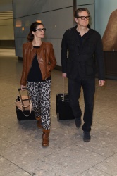 Colin Firth - is seen arriving at London’s Heathrow airport with his wife Livia (January 13, 2015) - 7xMQ CAK62Iyh